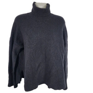 J. Crew Womens Turtleneck Sweater Supersoft Yarn Small Black Wool Alpaca BD143
